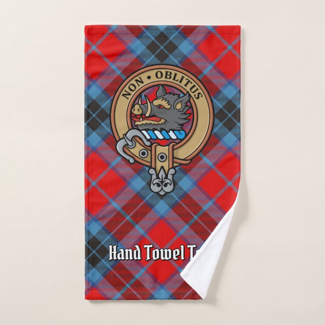Clan MacTavish Escudo sobre Tartán (Toalla de mano)