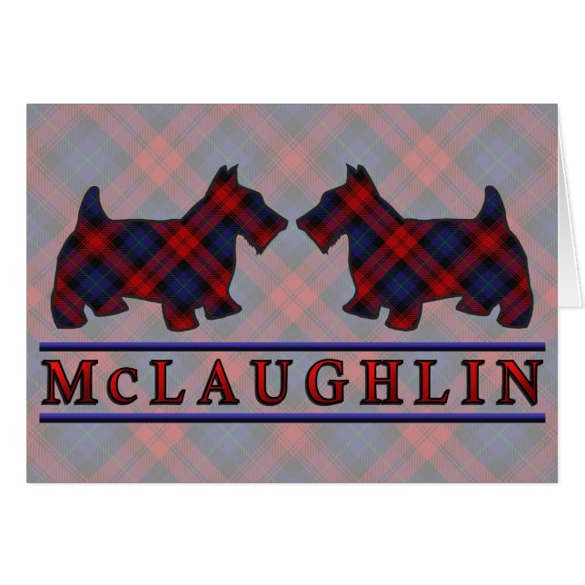 Clan McLaughlin MacLachlan Tartan Scottie Dogs (Anverso (Horizontal))