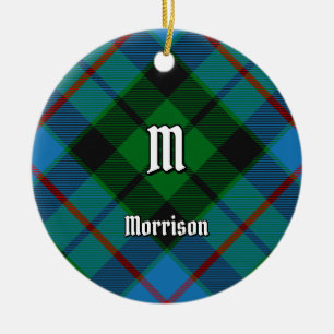 Clan Morrison Hunting Tartán Ornamento cerámico