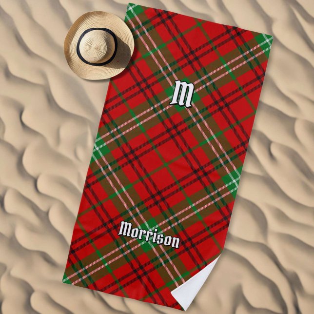 Clan Morrison Red Tartan Beach Toalla (Subido por el creador)