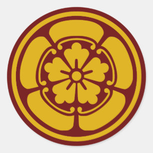 Clan Oda Escudo (Kamon) Pegatina redondo clásico
