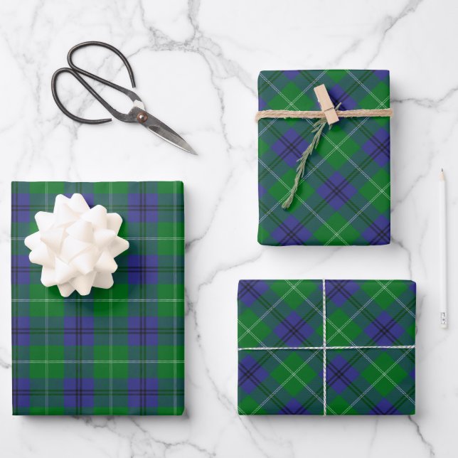 Clan Oliphant Tartán Hojas de Papel Envolvente (Anverso)