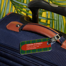 Clan personalizado Cranstoun Tartan Etiqueta del e