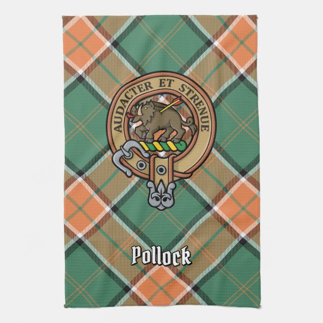 Clan Pollock Escudo Kitchen Toalla (Vertical)