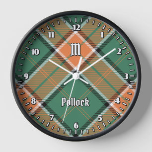 Clan Pollock Tartán reloj grande