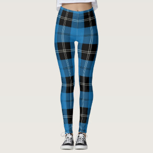 Clan Ramsay Hunting Tartan Blue and Black Leggings