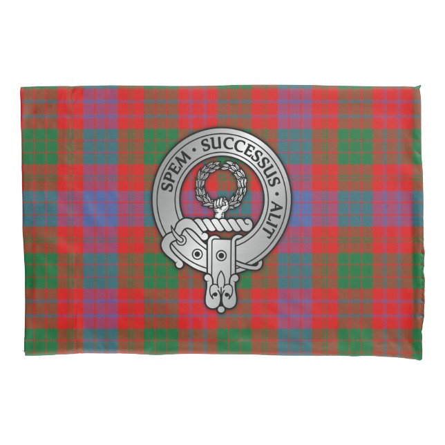 Clan Ross Escudo en el Funda Tartán Pillow (Anverso)