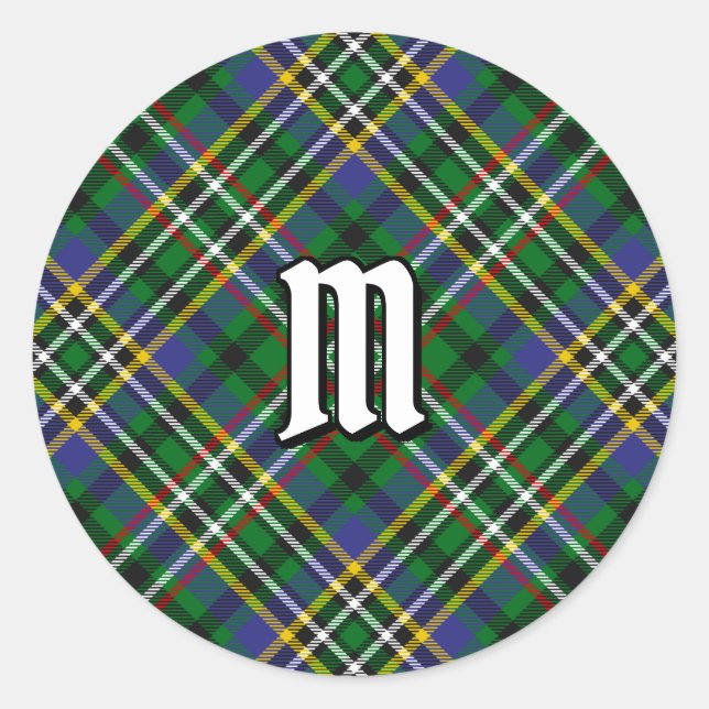 Clan Scott Green Tartan Classic Round Pegatina (Anverso)