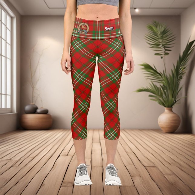 Clan Scott Red Tartan Capri Leggings (Subido por el creador)