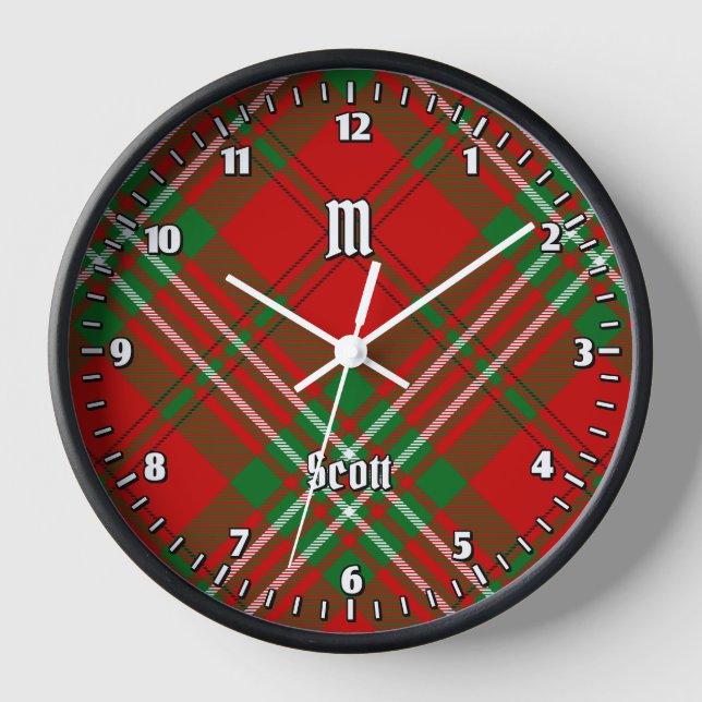 Clan Scott Red Tartan Gran Reloj (Anverso)