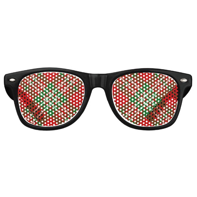 Clan Scott Red Tartan Retro Gafas de Sol (Anverso)