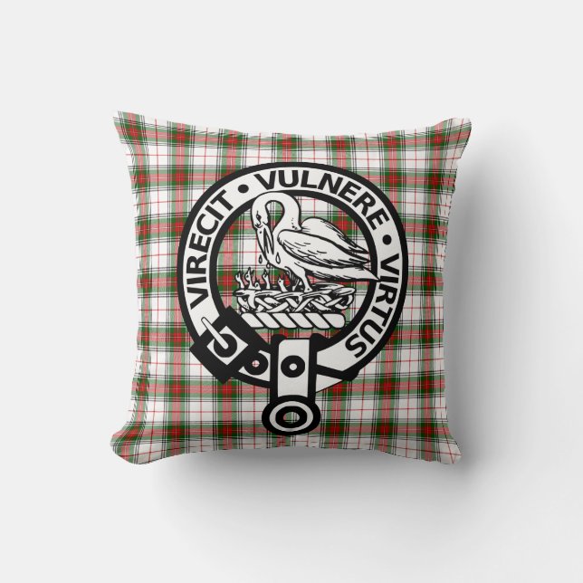 Clan Stewart Tartan Escudo Cojín decorativo (Anverso)