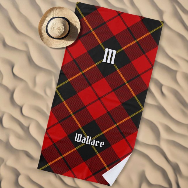 Clan Wallace Tartan Beach Toalla (Subido por el creador)