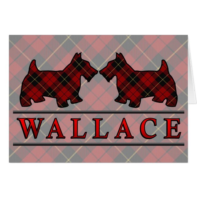 Clan Wallace Tartan Scottie Dogs (Anverso (Horizontal))