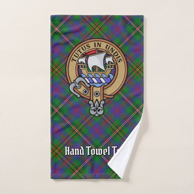 Clan Wood Escudo sobre Tartán (Toalla de mano)