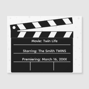 Clapperboard Invitación de embarazo doble