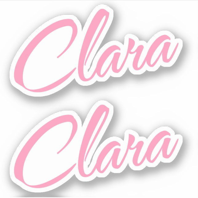 Clara Nombre decorativo en Pegatina rosa x2 (Anverso)