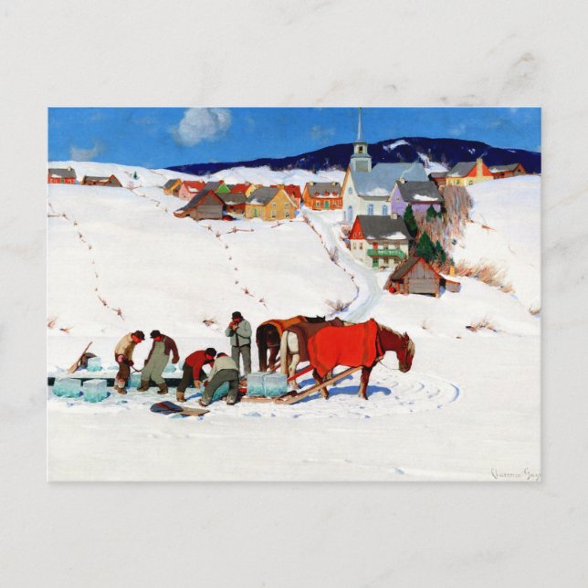 Clarence Gagnon - La postal de cosecha de hielo (Anverso)