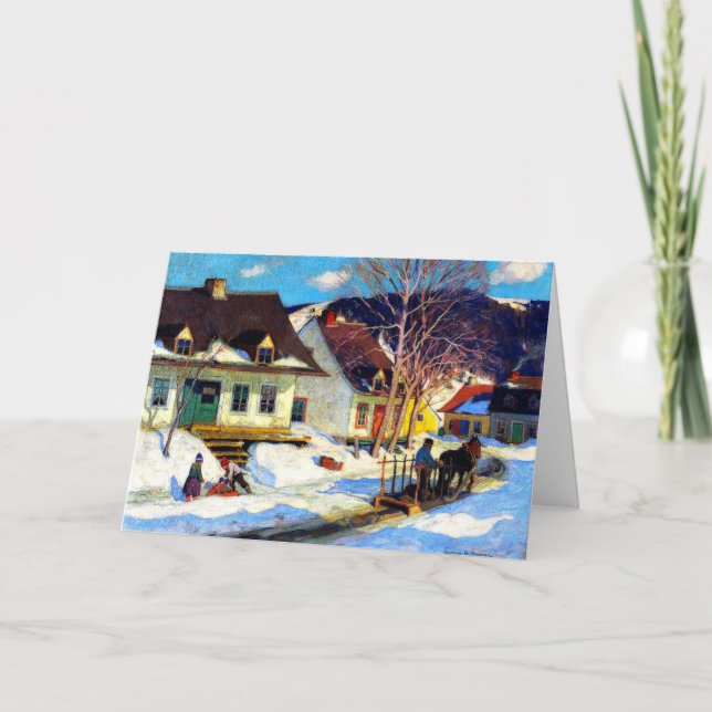 Clarence Gagnon - Una postal de la aldea de Quebec (Anverso)