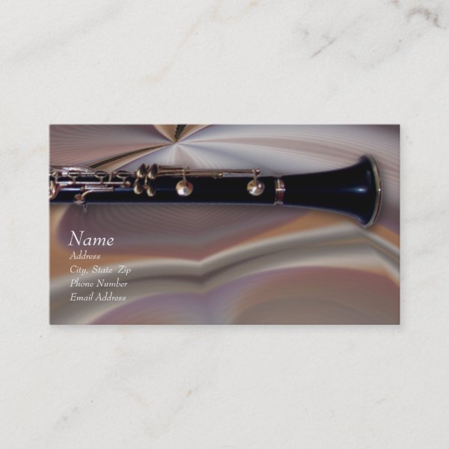 Clarinet y tarjeta de visita (Anverso)