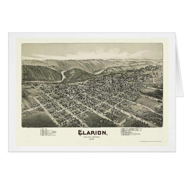 Clarion, mapa panorámico del PA - 1896 (Anverso (Horizontal))
