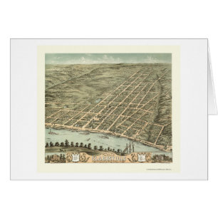 Clarksville, mapa panorámico del TN - 1870