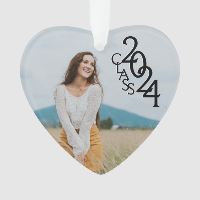 Clase 2024 Ornamento fotográfico de graduación (Anverso)