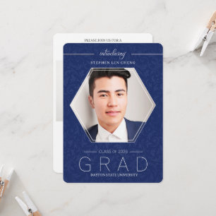 Clase azul de la invitación a la foto de graduació