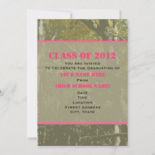 Clase Camo Y Rosa De 2012 Invitación A La Graduaci