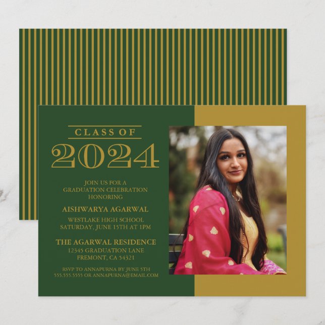 CLASE CLASICA NEGRITA DE LA INVITACIÓN DE GRADUACI (Anverso / Reverso)