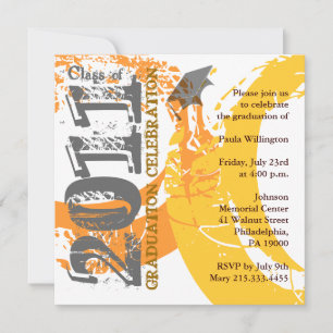Clase de 2011 Invitación AOYQ214 Naranja Paint