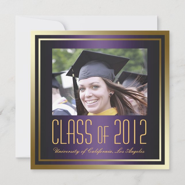 Clase de 2012, invitación a graduación en morado y (Anverso)