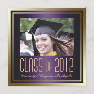 Clase de 2012, invitación a graduación en morado y