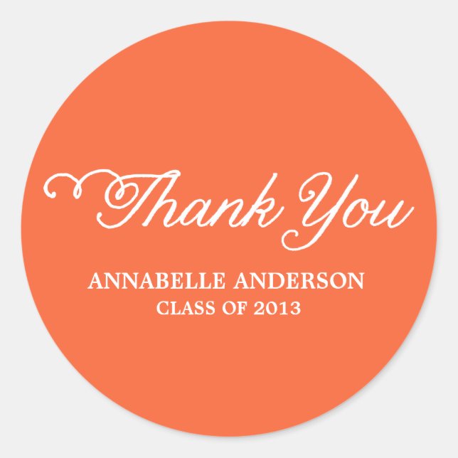 Clase de 2013 Gracias Pegatinas (Anverso)