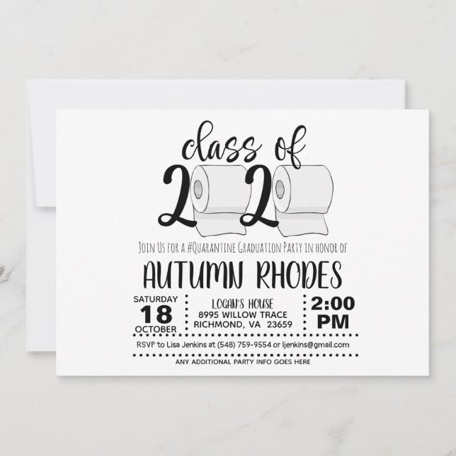 Clase de 2020 Invitación a la Graduación - Gracios (Anverso)