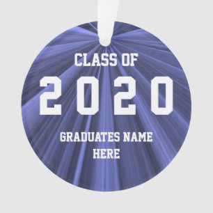 Clase de 2020 Ornamento azul y blanco de Janz