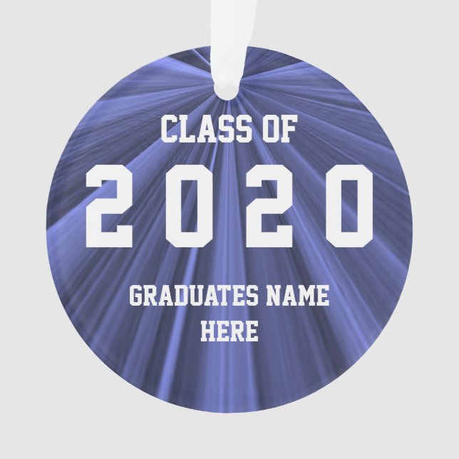 Clase de 2020 Ornamento azul y blanco de Janz (Anverso)
