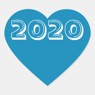 Clase de 2020 Steel Blue Heart Pegatina por Janz