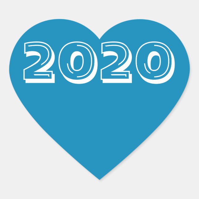 Clase de 2020 Steel Blue Heart Pegatina por Janz (Anverso)