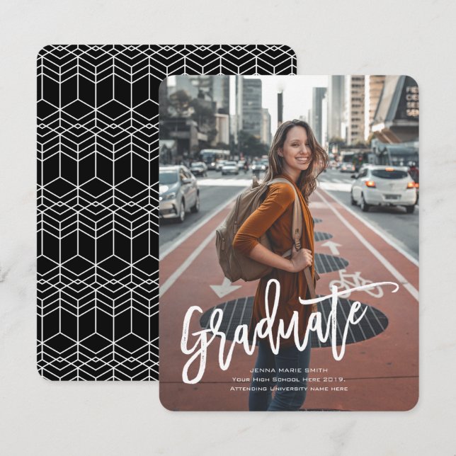 Clase de 2021, moda, invitación de graduación (Anverso / Reverso)