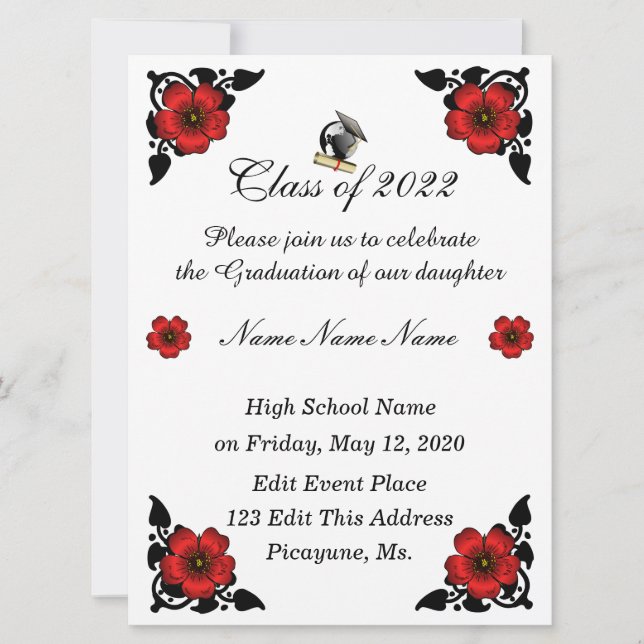 Clase de 2022 Invitaciones a la graduación (Anverso)