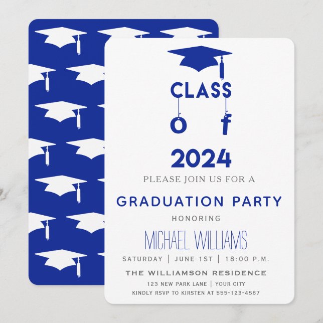 Clase de 2024 - Invitación de la fiesta de graduac (Anverso / Reverso)