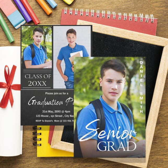 Clase de 2025 Elegante Invitación de Grados Superi (Class of 2026 Elegant Senior Graduation Party Invitation)