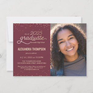 Clase de 2025 Invitación a graduación con foto