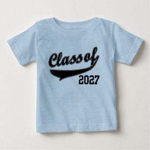 Clase de 2027, camiseta divertida linda del bebé