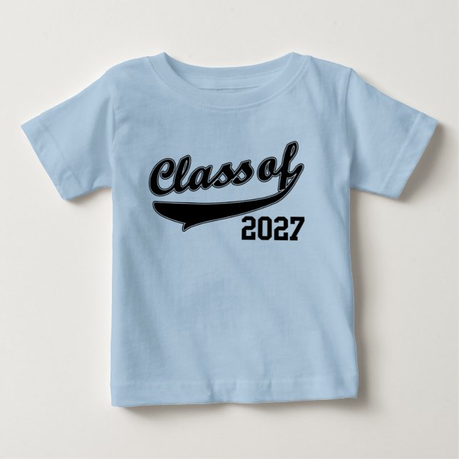 Clase de 2027, camiseta divertida linda del bebé (Anverso)
