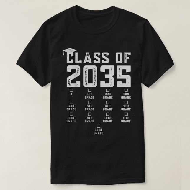 Clase de 2035 Crecer con mi camiseta con espacio p (Diseño del anverso)