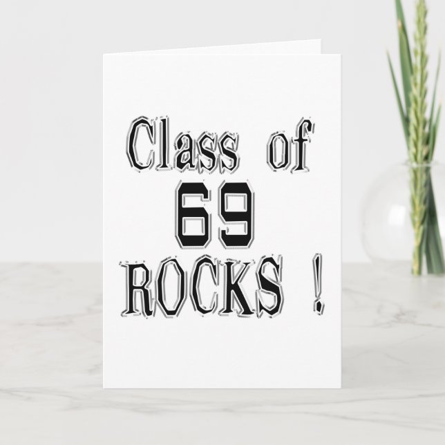 ¡Clase de '69 rocas! Tarjeta de felicitación (Anverso)