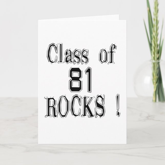 ¡Clase de '81 rocas! Tarjeta de felicitación (Anverso)