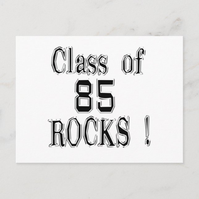 ¡Clase de '85 Rocks! Postal (Anverso)